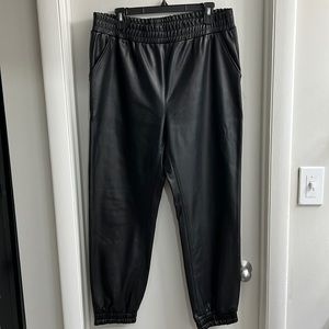 Leather joggers